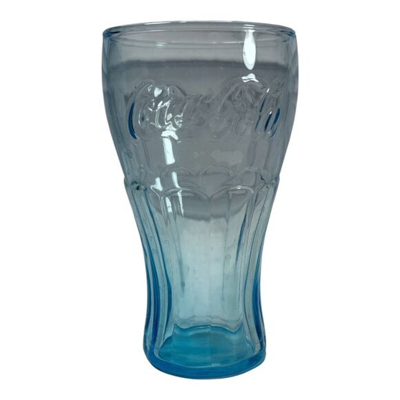 Coca-Cola Other - Coca-Cola Embossed Blue Glass Tumbler 16 Oz Vintage Style Drinkware